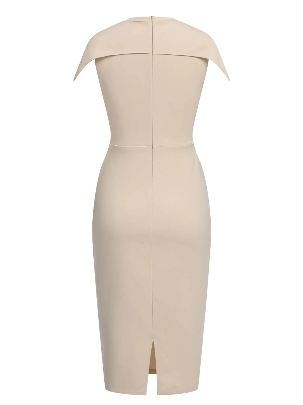 1960s Solid Cap Sleeved Pencil Dress