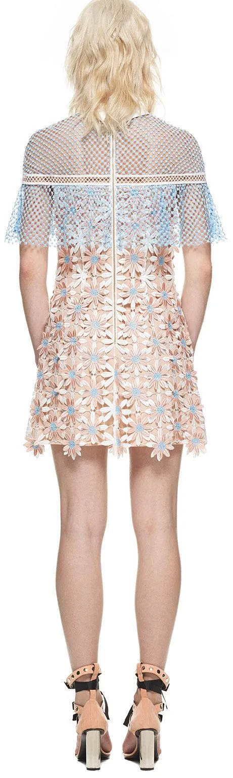 3D Floral Cape Dress