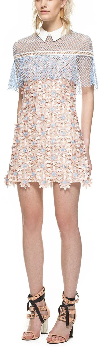 3D Floral Cape Dress