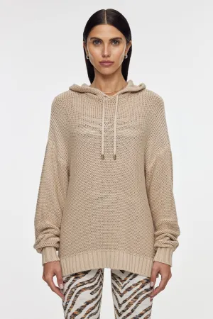 Abbey Knit Hoodie - Pebble