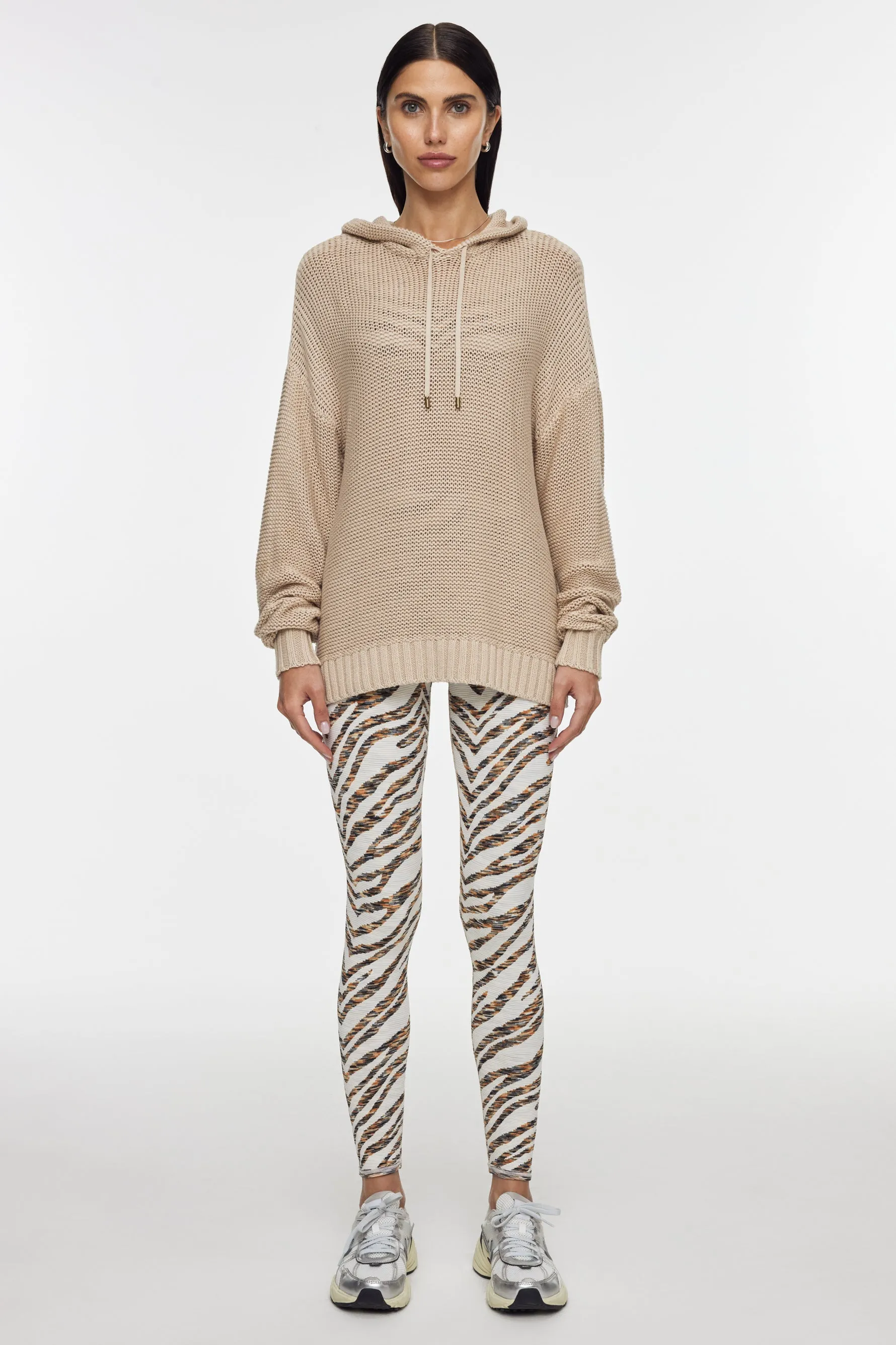 Abbey Knit Hoodie - Pebble