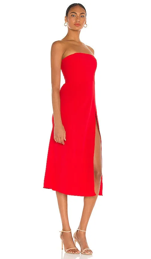 Amanda Uprichard Mandy Midi Dress in Red