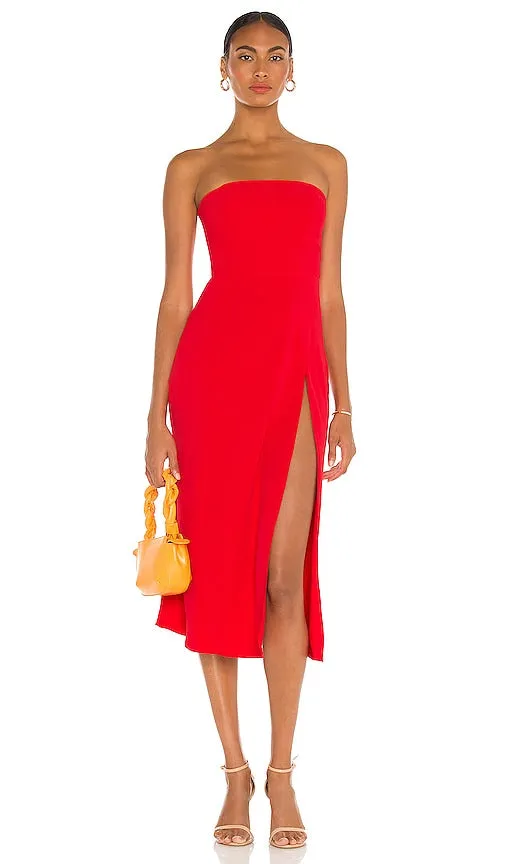 Amanda Uprichard Mandy Midi Dress in Red