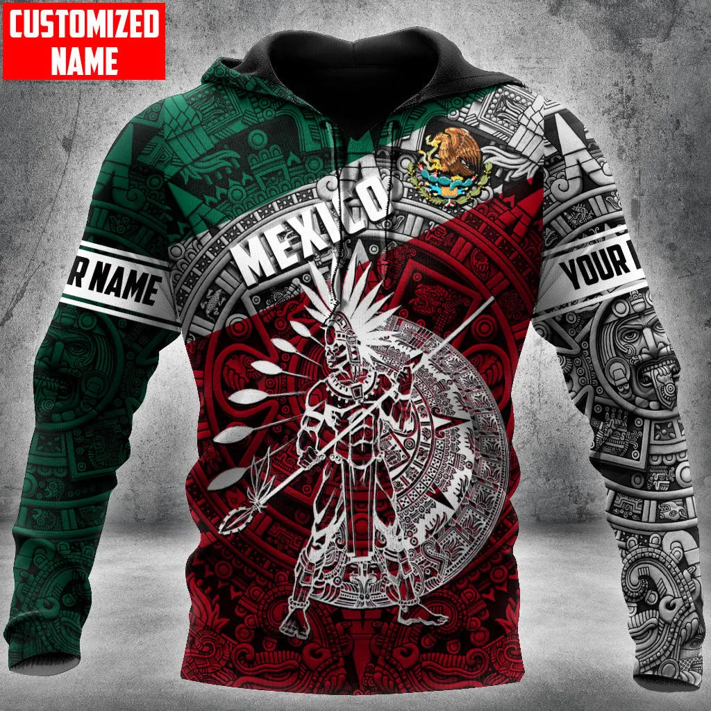 Ancient Aztec Warrior 3D Full Printed Unisex Shirts, Pride Mexico Hoodie 3D Full Printed