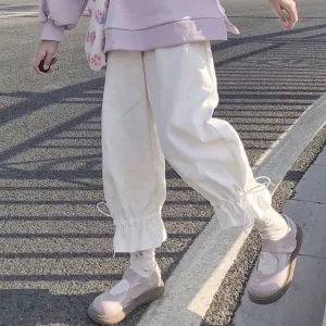 Ankle-Length Pants With Drawstring Legs