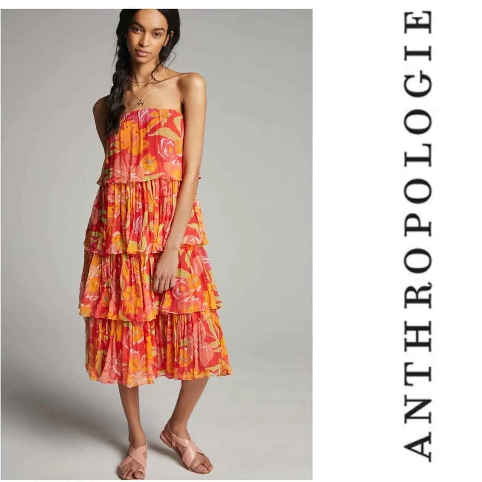Anthropologie Verb Ravenna Tiered Midi Dress Size Small NWT