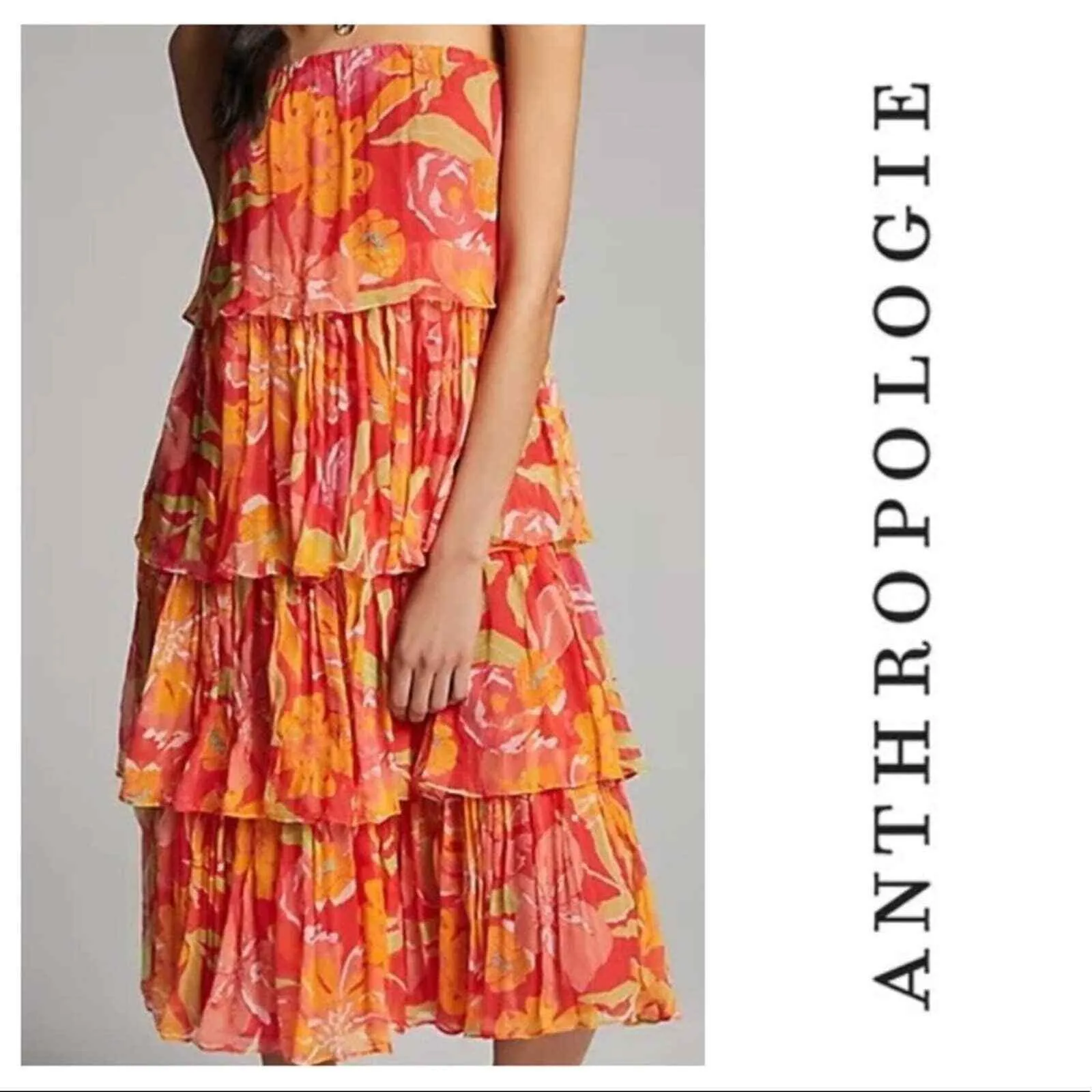Anthropologie Verb Ravenna Tiered Midi Dress Size Small NWT