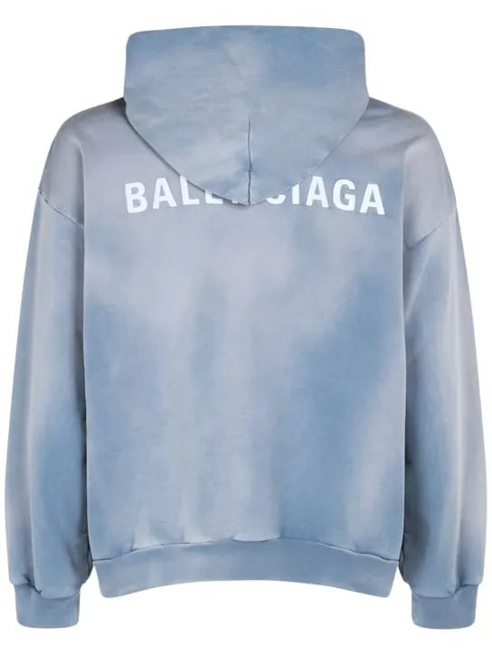 Balenciaga   Embroidered cotton jersey hoodie 