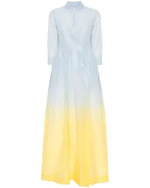 Blue and Yellow Degrade Edna Shirt Dress