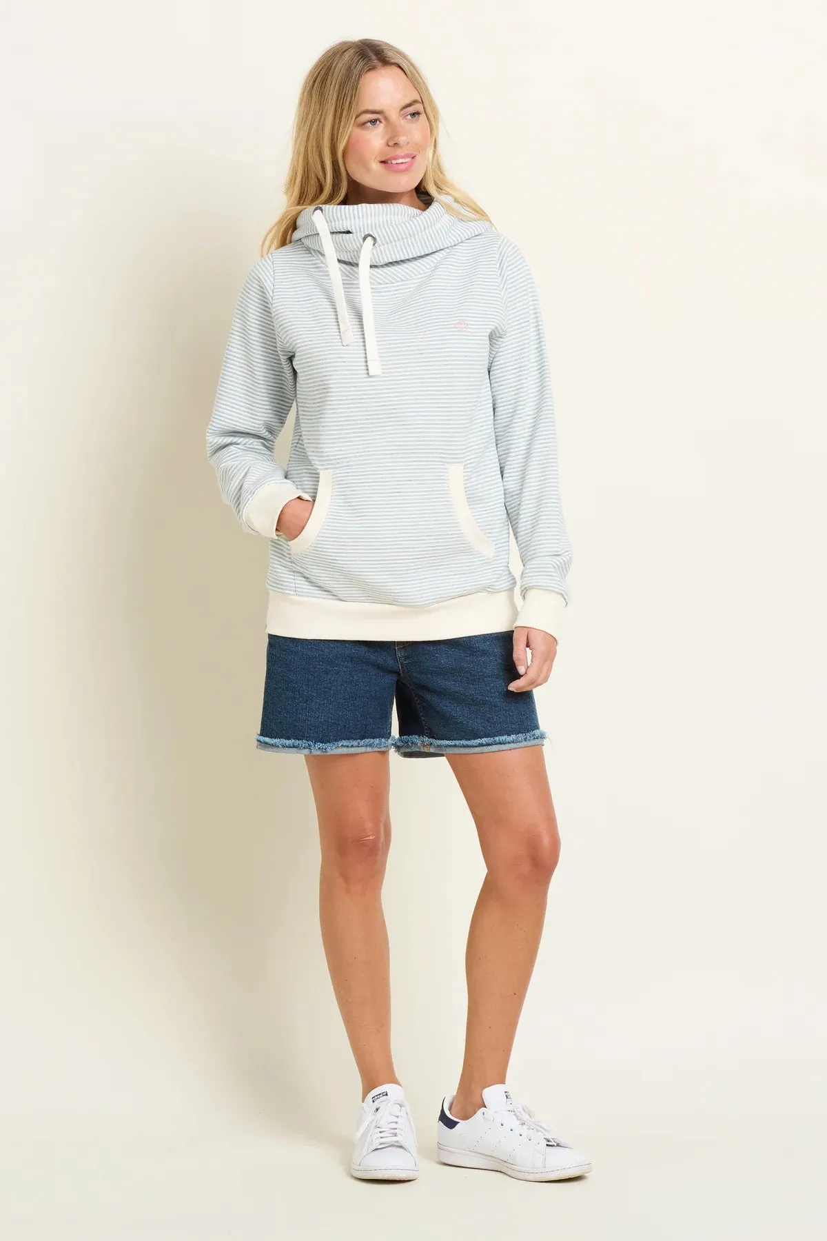 Brakeburn Textured Stripe Elise Hoodie Blue