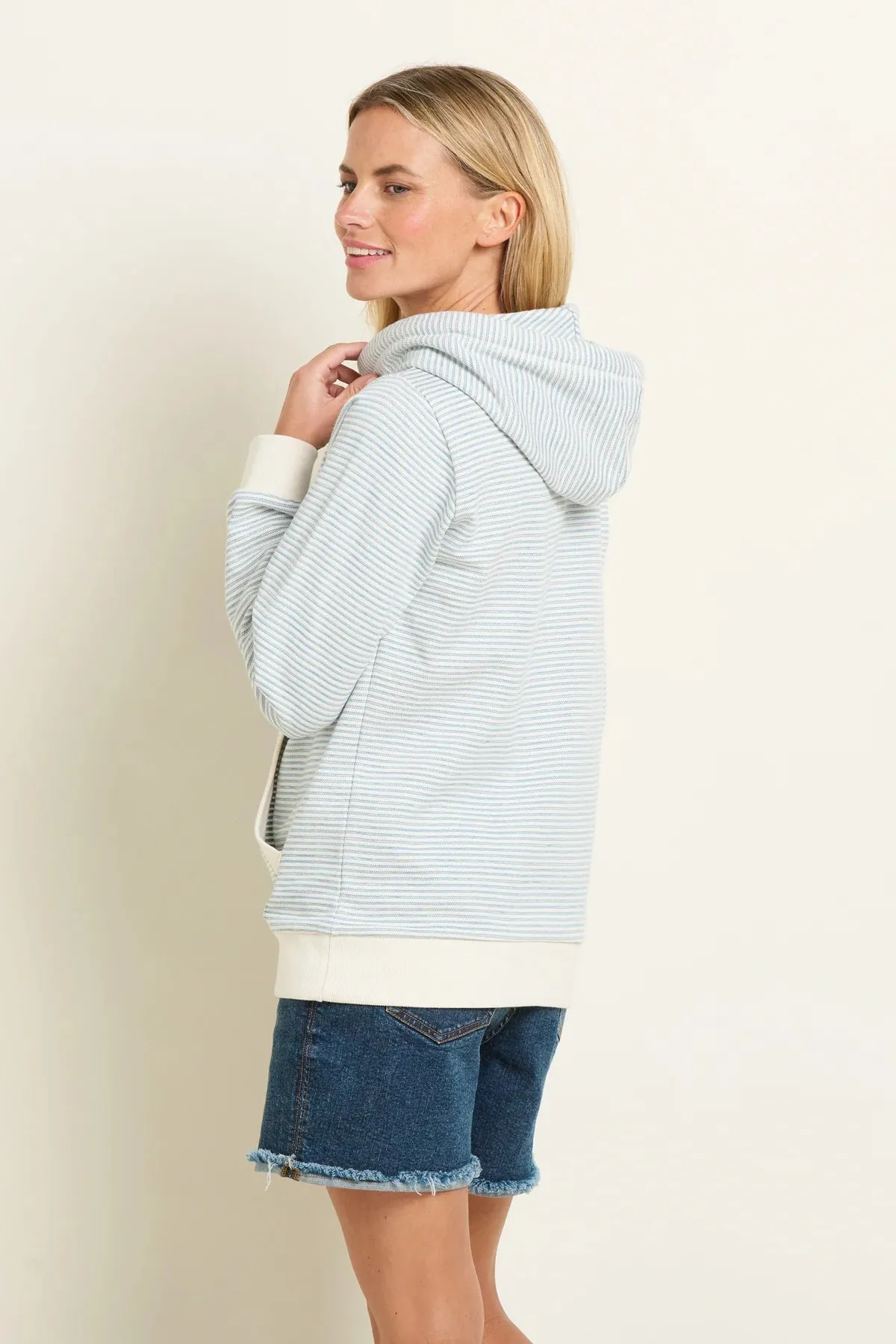 Brakeburn Textured Stripe Elise Hoodie Blue