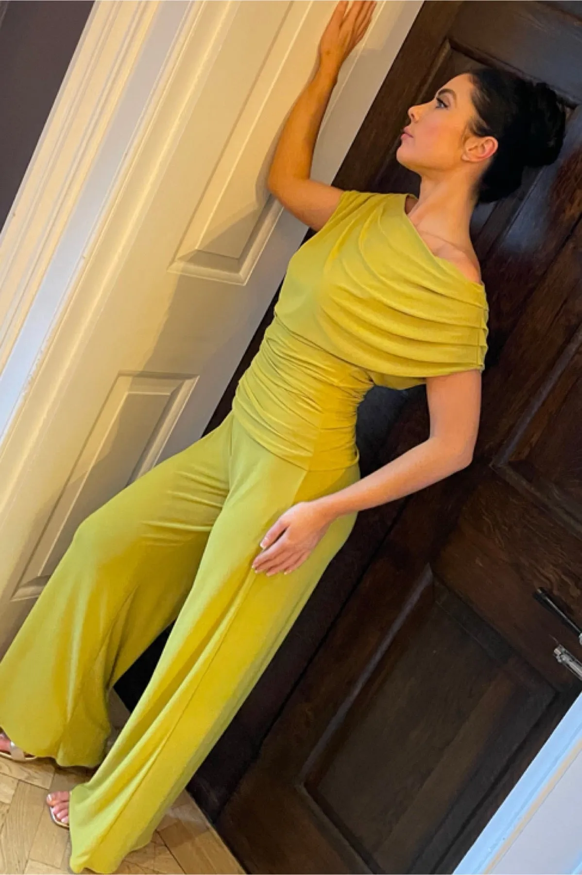 Carbon jumpsuit in lime
