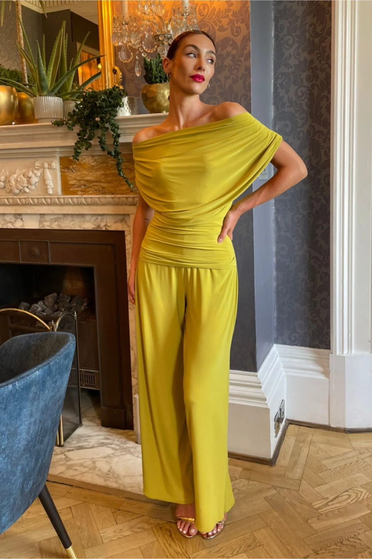 Carbon jumpsuit in lime