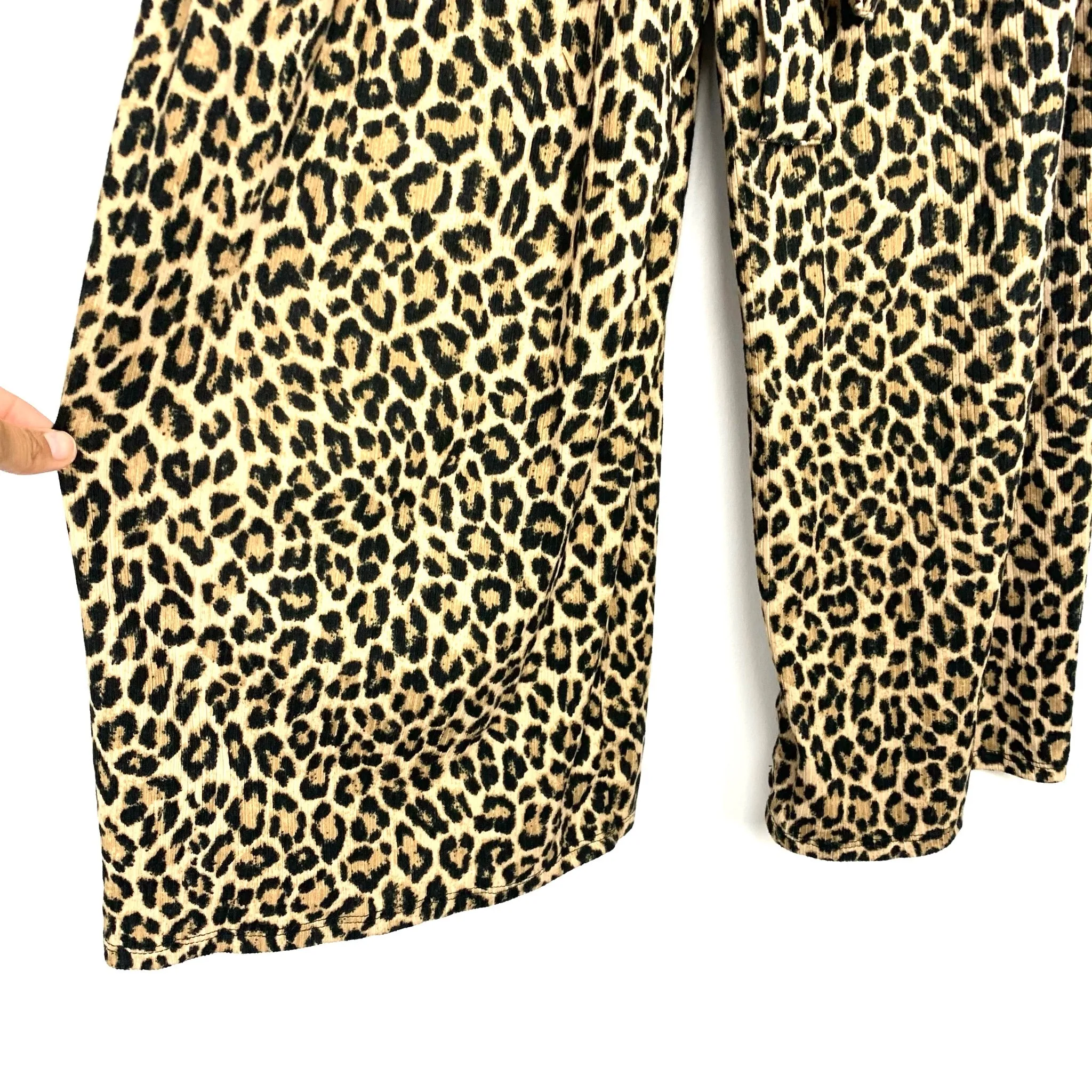 Ces Femme Animal Print Surplice Belted Jumpsuit- Size M