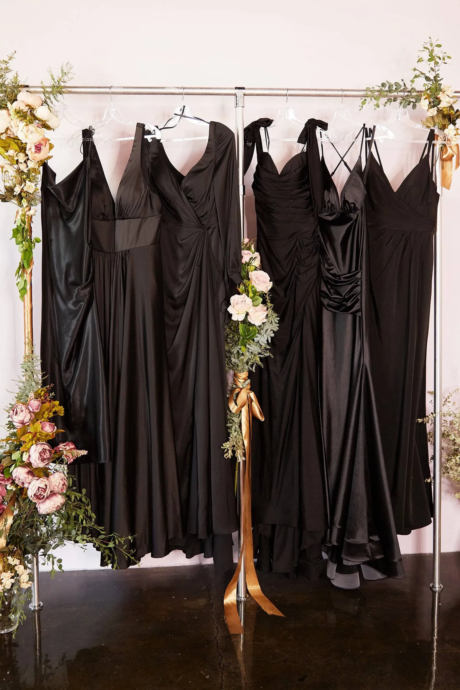 Cinderella Divine BD103 Satin Ruched Slit Leg Midi Dress