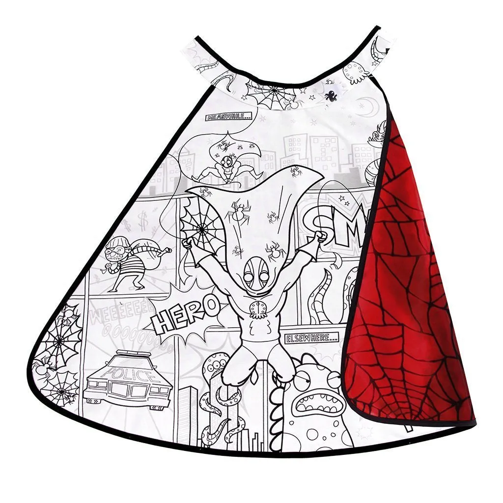 Color A Cape Spider Superhero
