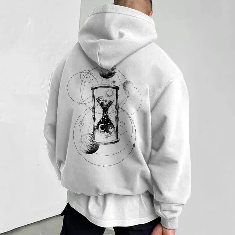 Cosmic Sun Moon Hourglass Art Illustration Hoodie