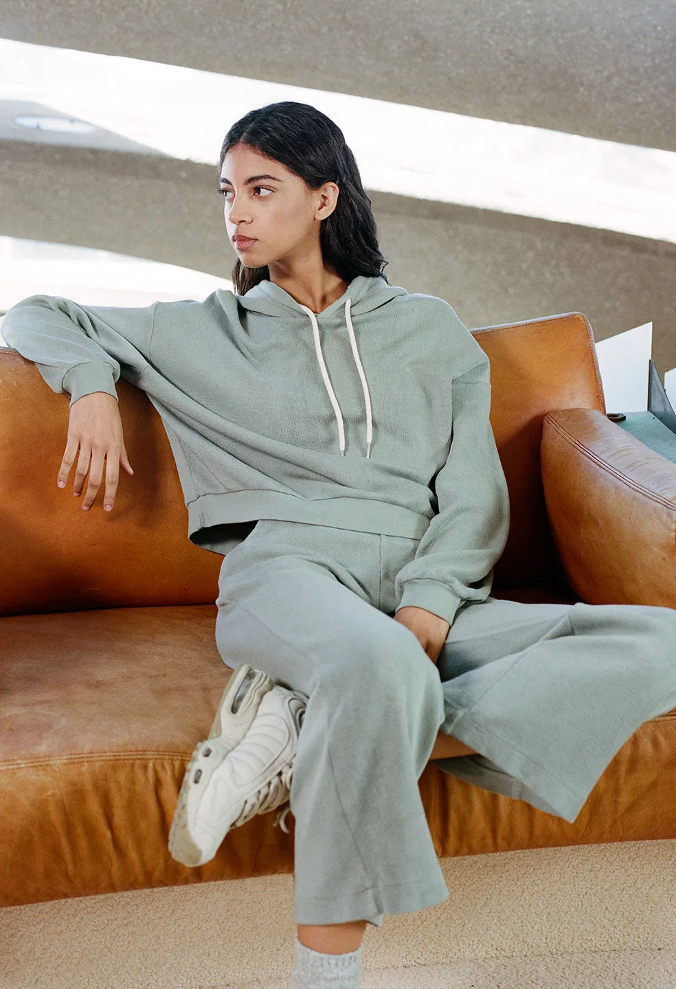 Cotton Corduroy Alma Hoodie / Thyme