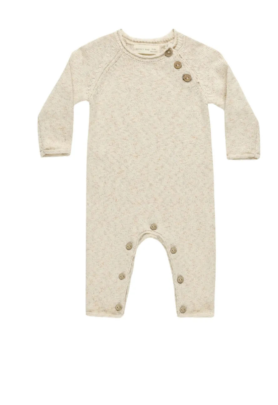 Cozy Heather Knit Jumpsuit||Speckled Natural