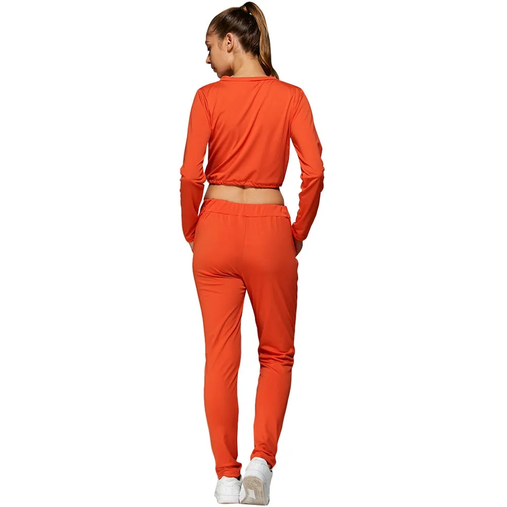 Cropped Sweatshirt And High Waisted Ripped Pants