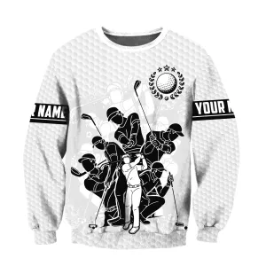 Customized Name Golf Body White Pattern Sweatshirt Zip Hoodie Christmas Shirts