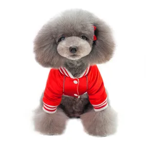 Cute Warm Baseball Jersey Jacket for Cool Sporty Dogs