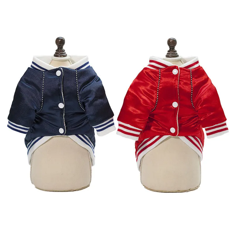 Cute Warm Baseball Jersey Jacket for Cool Sporty Dogs