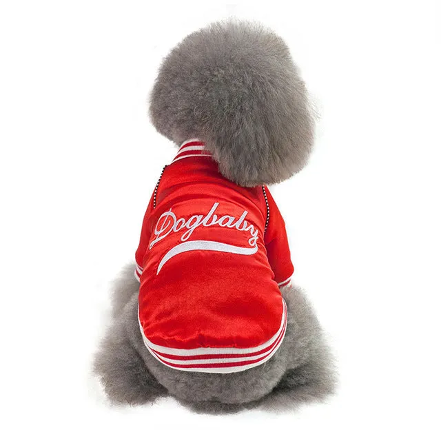 Cute Warm Baseball Jersey Jacket for Cool Sporty Dogs