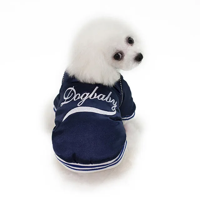 Cute Warm Baseball Jersey Jacket for Cool Sporty Dogs