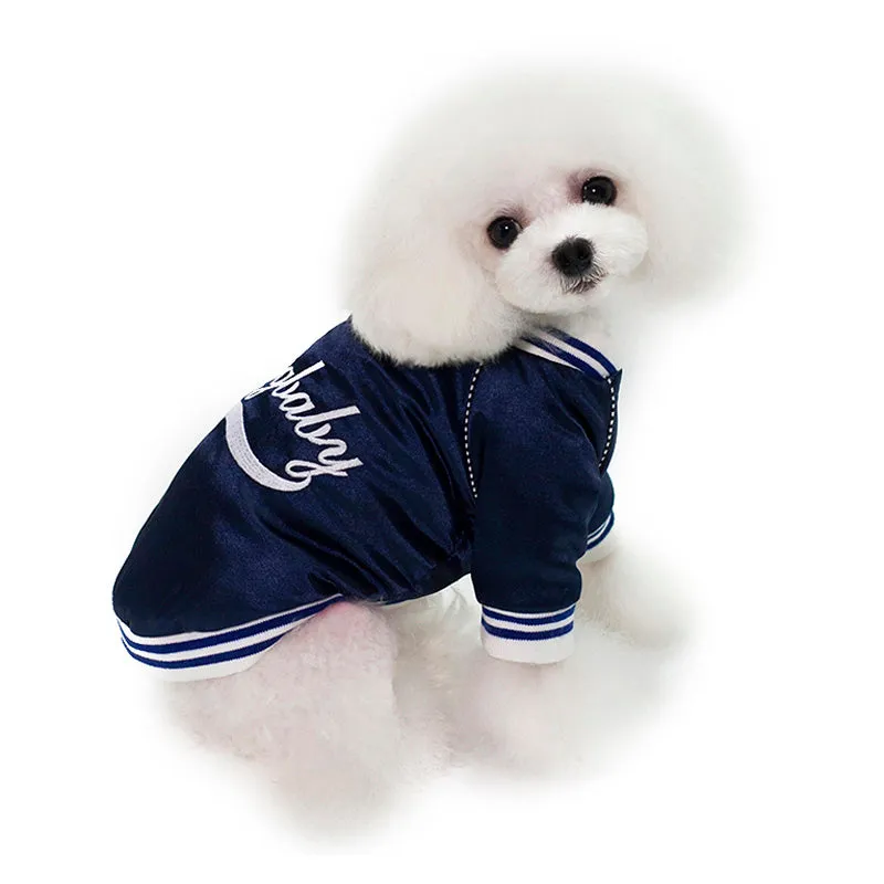 Cute Warm Baseball Jersey Jacket for Cool Sporty Dogs