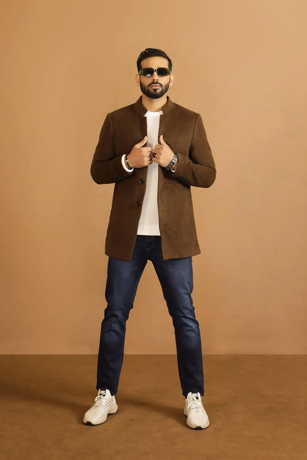 Dark Brown 3 Botton Coat
