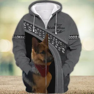 DOGUE ALLEMAND Love Never Walk Alone 3D Full Print Shirts, Shirt For Dog Lovers, Dog Memorial Gifts for loss of Dog
