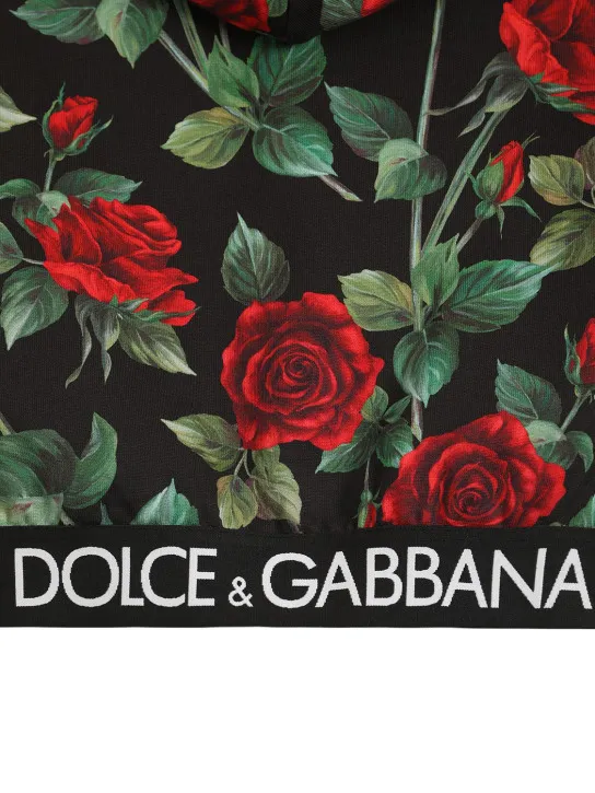 Dolce&amp;Gabbana   Flower print cotton zip-up hoodie 
