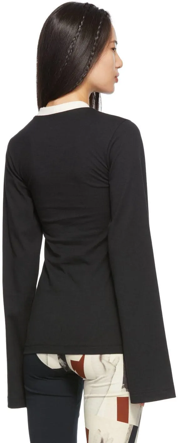 ELLISS Black Flower Doodle Long Sleeve T-Shirt