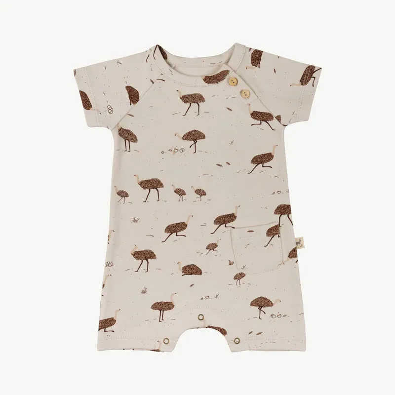 'EMUS EVERYWHERE' RAINY DAY SHORT SLEEVE JUMPSUIT