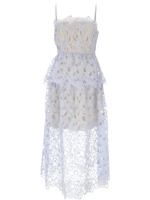 floral-embroidered cotton midi dress