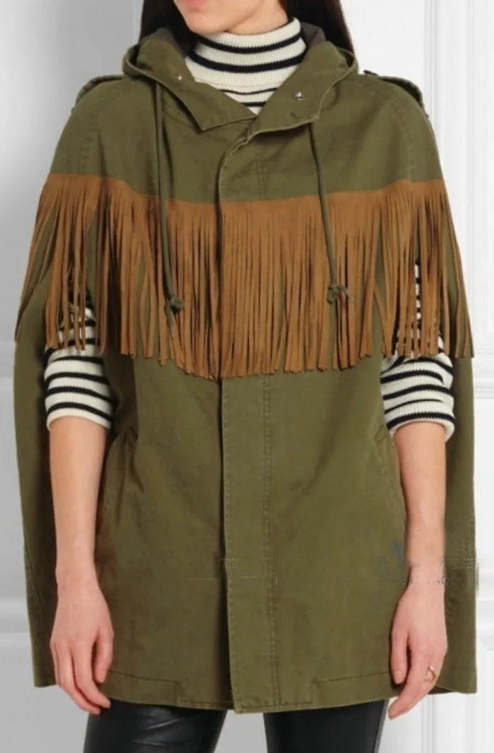 Fringed Cape Coat