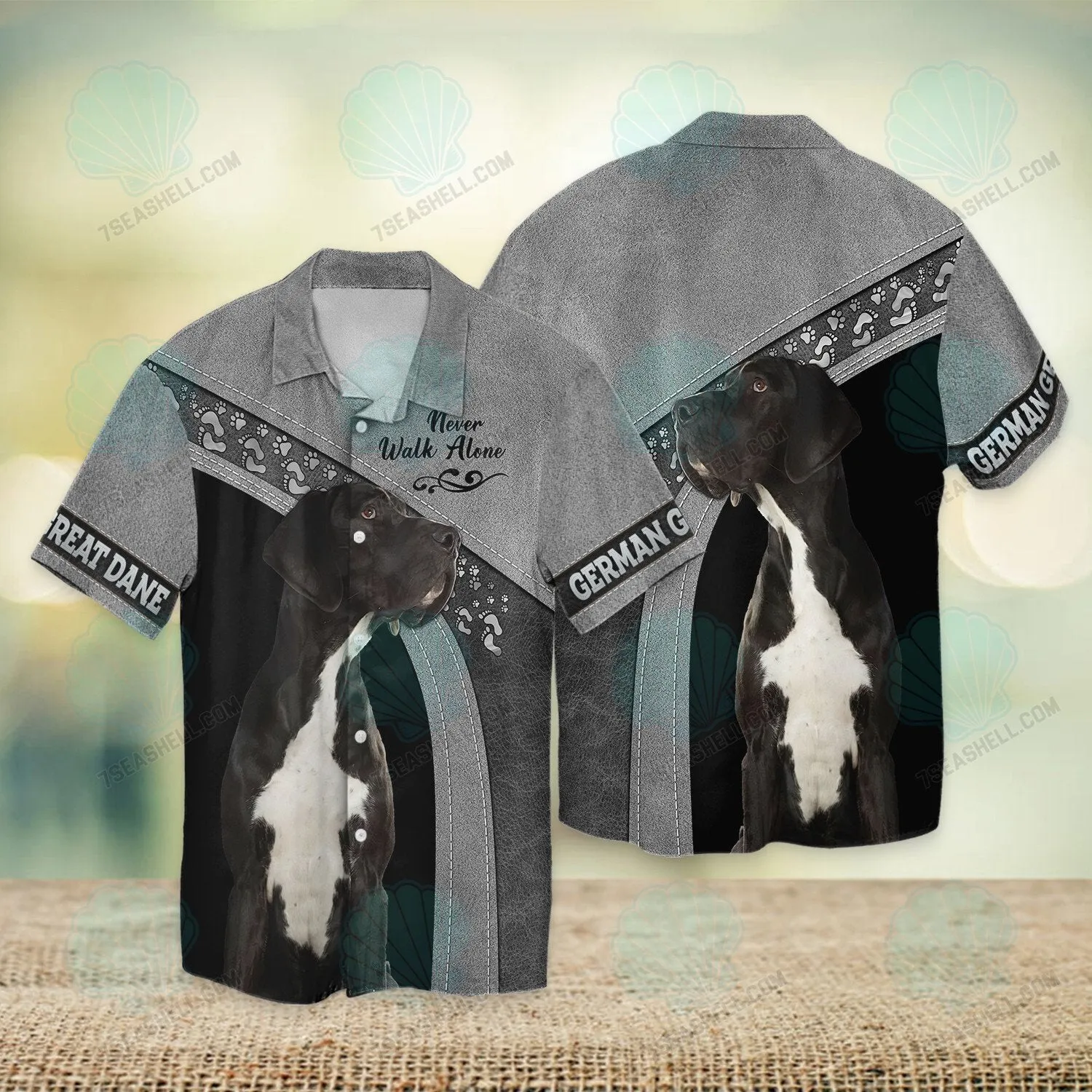 German Great Dane Love Never Walk Alone 3D Full Print Shirts, Christmas Dog Memorial Gifts for loss of Dog