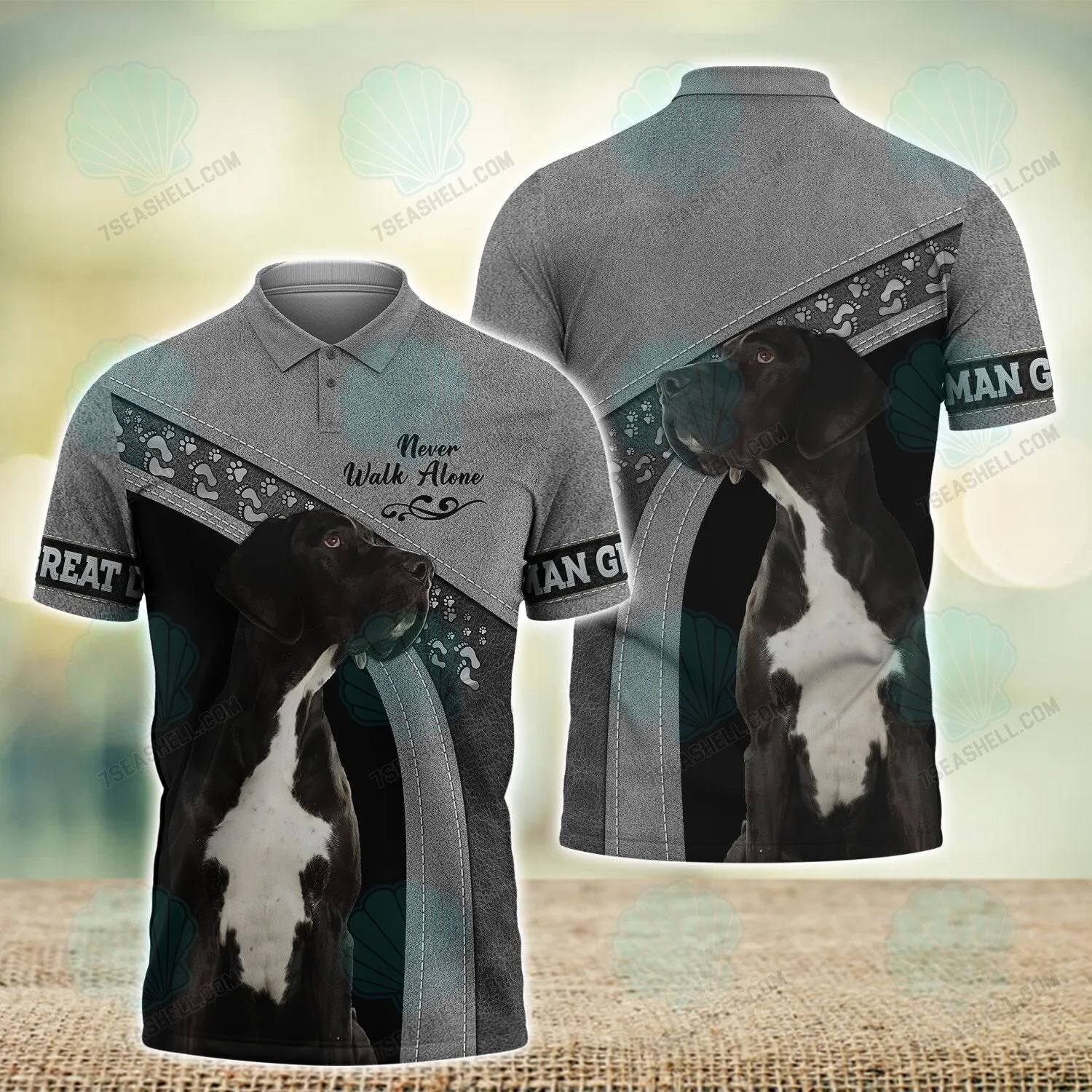 German Great Dane Love Never Walk Alone 3D Full Print Shirts, Christmas Dog Memorial Gifts for loss of Dog