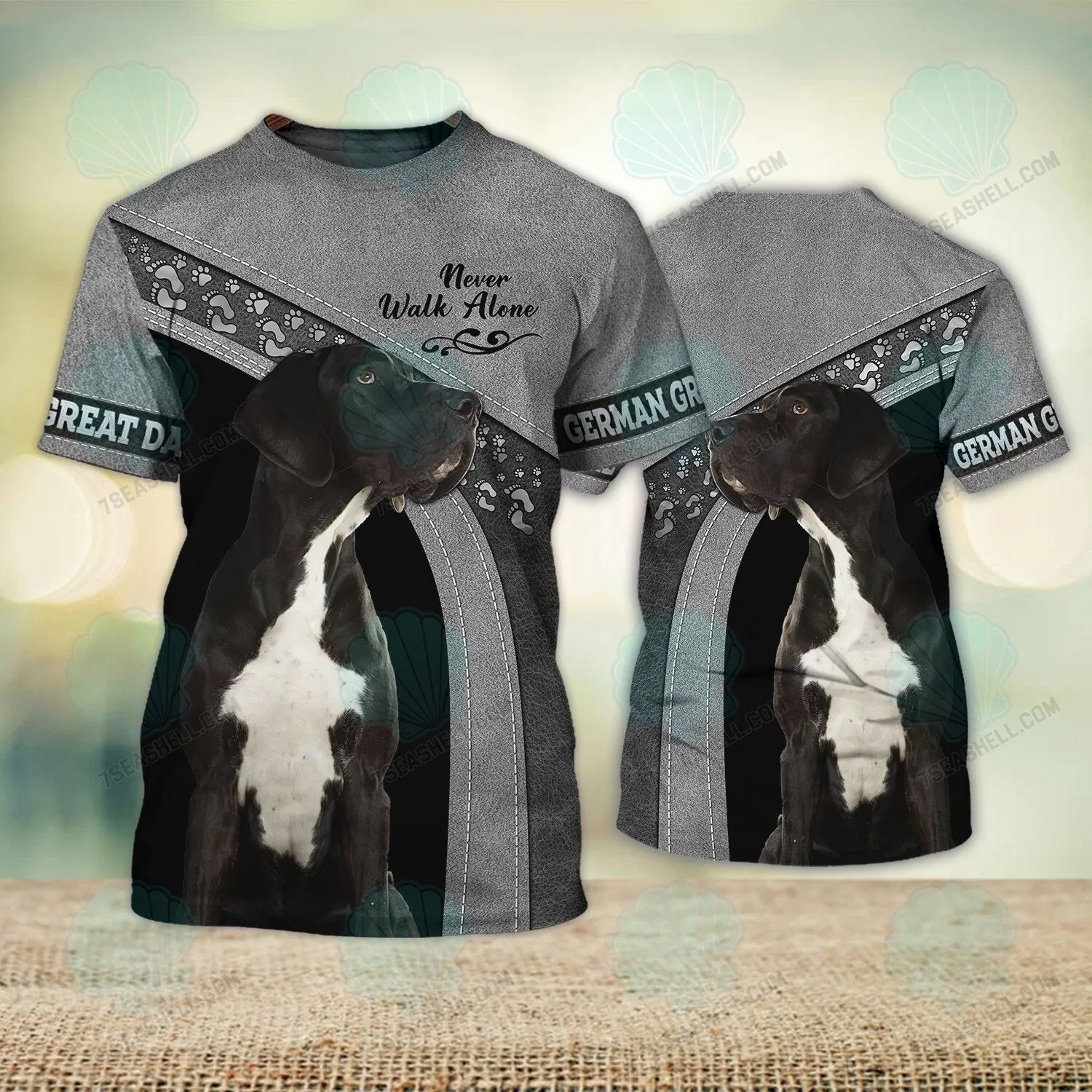 German Great Dane Love Never Walk Alone 3D Full Print Shirts, Christmas Dog Memorial Gifts for loss of Dog