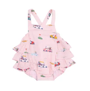 Golf Cart Cuties Ruffle Sunsuit Pink