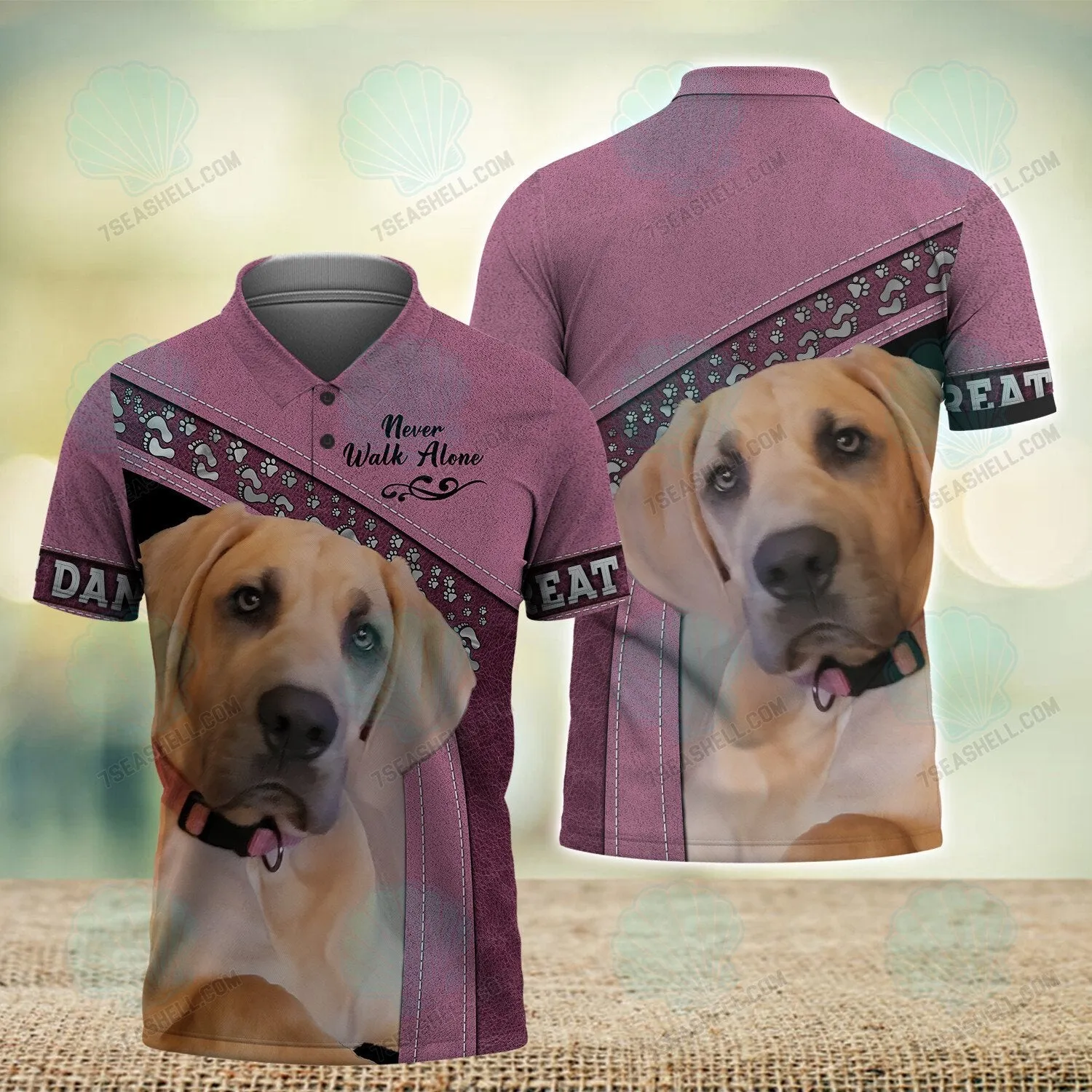 Great Danes Pink Love Never Walk Alone 3D Full Print Shirts, Christmas Dog Memorial Gifts for loss of Dog