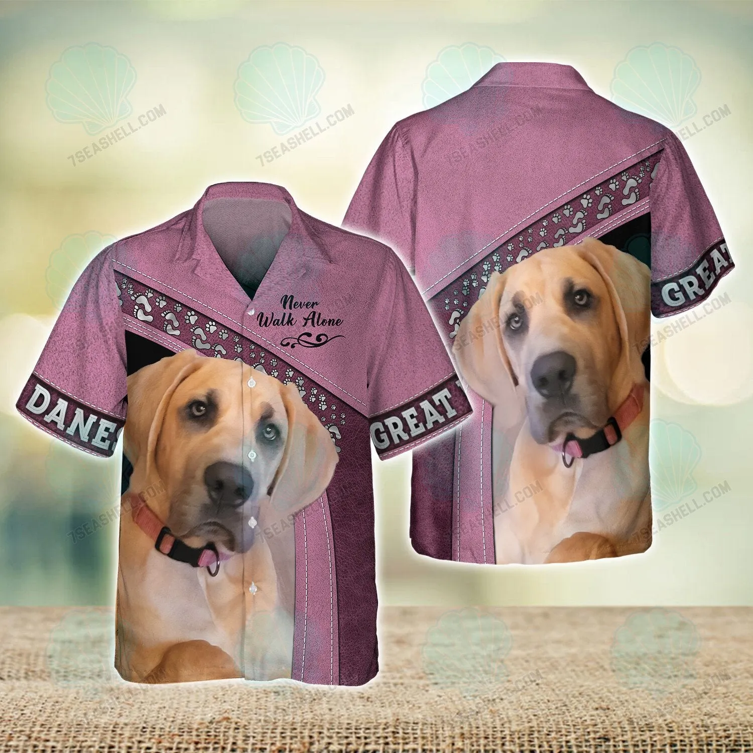 Great Danes Pink Love Never Walk Alone 3D Full Print Shirts, Christmas Dog Memorial Gifts for loss of Dog