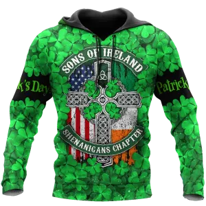 Happy St Patrick's Day Irish Shirt, Son Of Ireland Shenanigans Chapter, Hoodie T-Shirt Sweatshirt for Men and Women