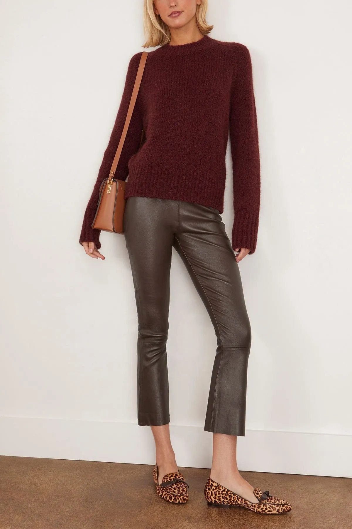 High Waist Crop Flare Legging in Anthracite