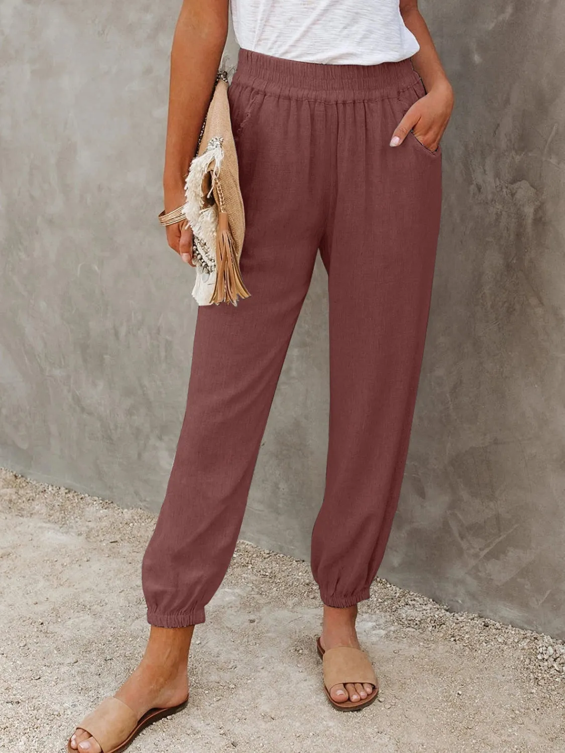 High Waist Cropped Pants