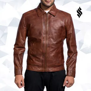 Inferno Brown Leather Jacket