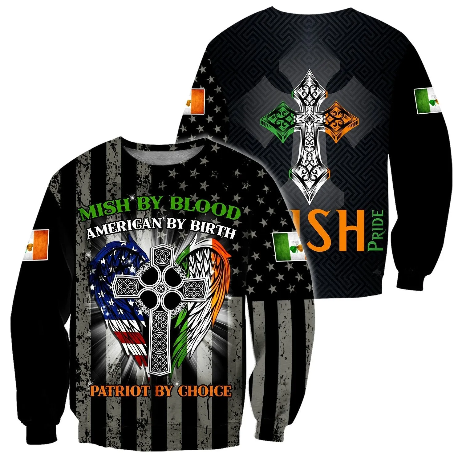 Irish Pride St Patrick Day 3D Shirt, Coolspod St. Patrick's Day American Flag Shirt, USA Flag Shirt, Lucky Shirt