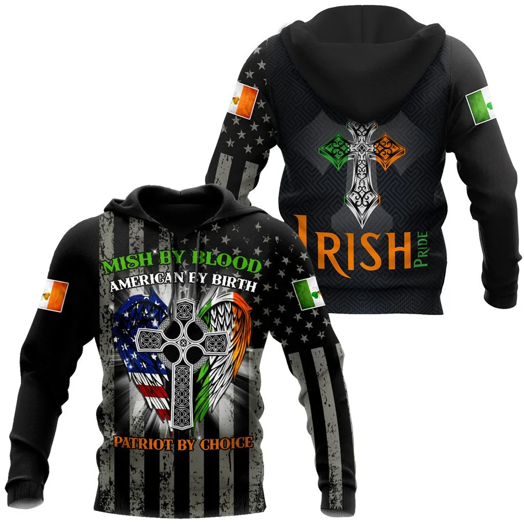 Irish Pride St Patrick Day 3D Shirt, Coolspod St. Patrick's Day American Flag Shirt, USA Flag Shirt, Lucky Shirt