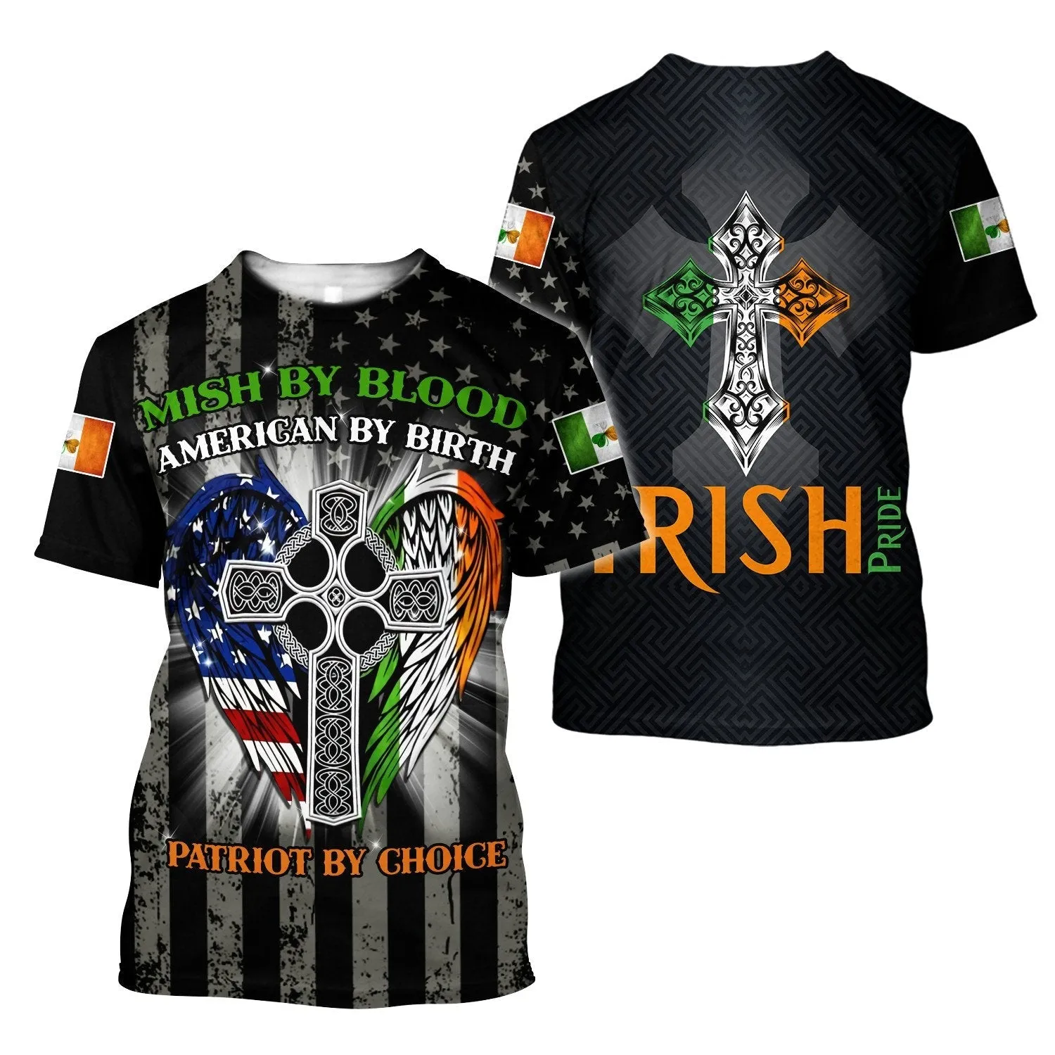 Irish Pride St Patrick Day 3D Shirt, Coolspod St. Patrick's Day American Flag Shirt, USA Flag Shirt, Lucky Shirt